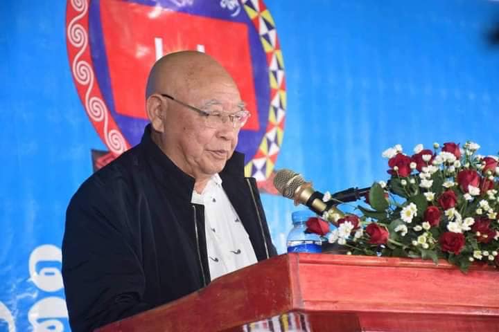 (စစ်ကောင်စီလက်အောက်ခံ ကချင်အထူးဒေသ(၁) ခေါင်းဆောင် ဦးဇခုန်တိန့်ယိန်းအား တွေ့ရစဉ်။ ဓာတ်ပုံ - CJ)