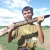 (ကိုယ်တိုင်ထုတ် 5.56mm ကျည်သုံး ကာဘိုင်အမျိုးအစား သေနတ်အား ပြသနေစဥ်။ဓာတ်ပုံ - File)