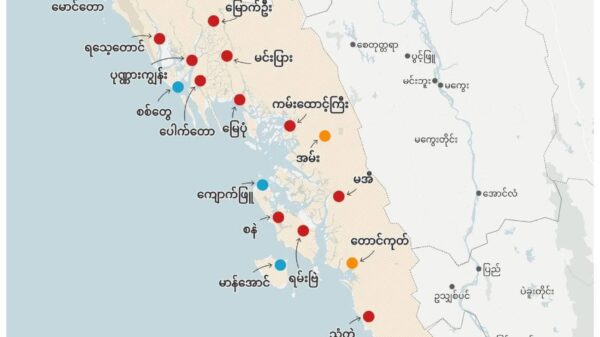 (ရခိုင်ပြည်နယ်ရှိ AAတပ်တော် သိမ်းပိုက်ထားသော မြို့များနှင့် စစ်ရေးအခြေအနေပြ အင်ဖိုဂရပ်)