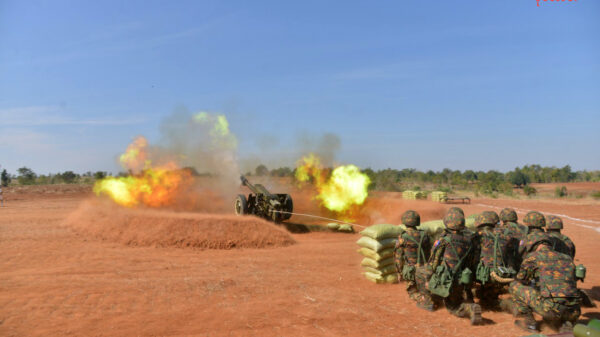 စစ်ကောင်စီတပ်ရဲ့စစ်ရေးလေ့ကျင့်မှုကို တွေ့ရပုံ (ပုံဟောင်း)