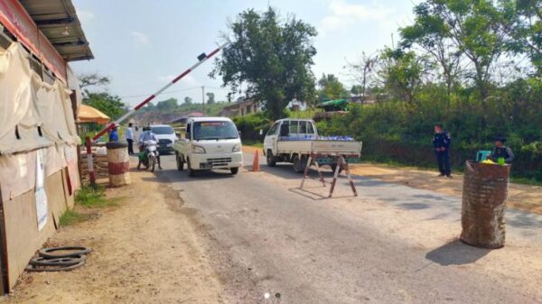 ရွာငံမြို့စစ်ဆေးဂိတ်ကို ၂၀၂၂ ခုနှစ်က တွေ့မြင်ရစဉ်