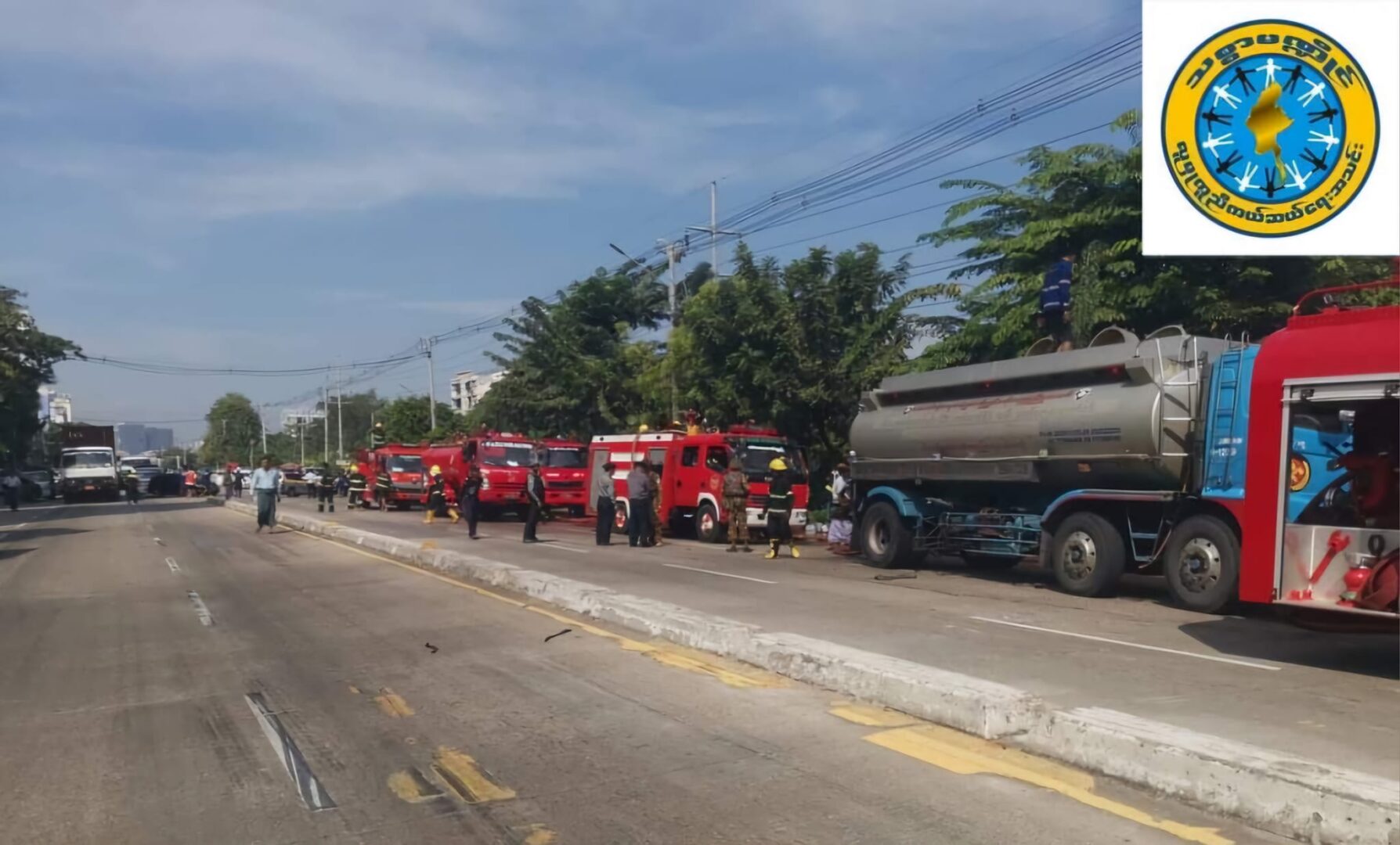 (မီး​လောင်ပြီး​နောက်မြင်ကွင်း။ဓါတ်ပုံ-သစ္စာမဏ္ဍိုင်လူမှုကူညီကယ်ဆယ်​ရေးအသင်း)