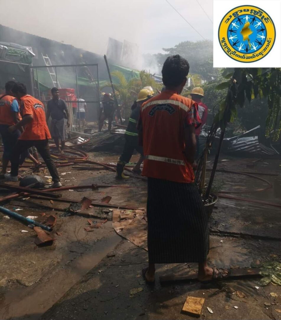 (မီး​လောင်ပြီး​နောက်မြင်ကွင်း။ဓါတ်ပုံ-သစ္စာမဏ္ဍိုင်လူမှုကူညီကယ်ဆယ်​ရေးအသင်း)