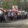 (စစ်တပ်အာဏာသိမ်းမှုအပေါ် ကန့်ကွက်ဆန္ဒပြနေသော မင်းလှဒေသခံများအား ၂၀၂၁ ဖေဖော်ဝါရီက တွေ့ရစဉ်။ ဓာတ်ပုံ - CJ)