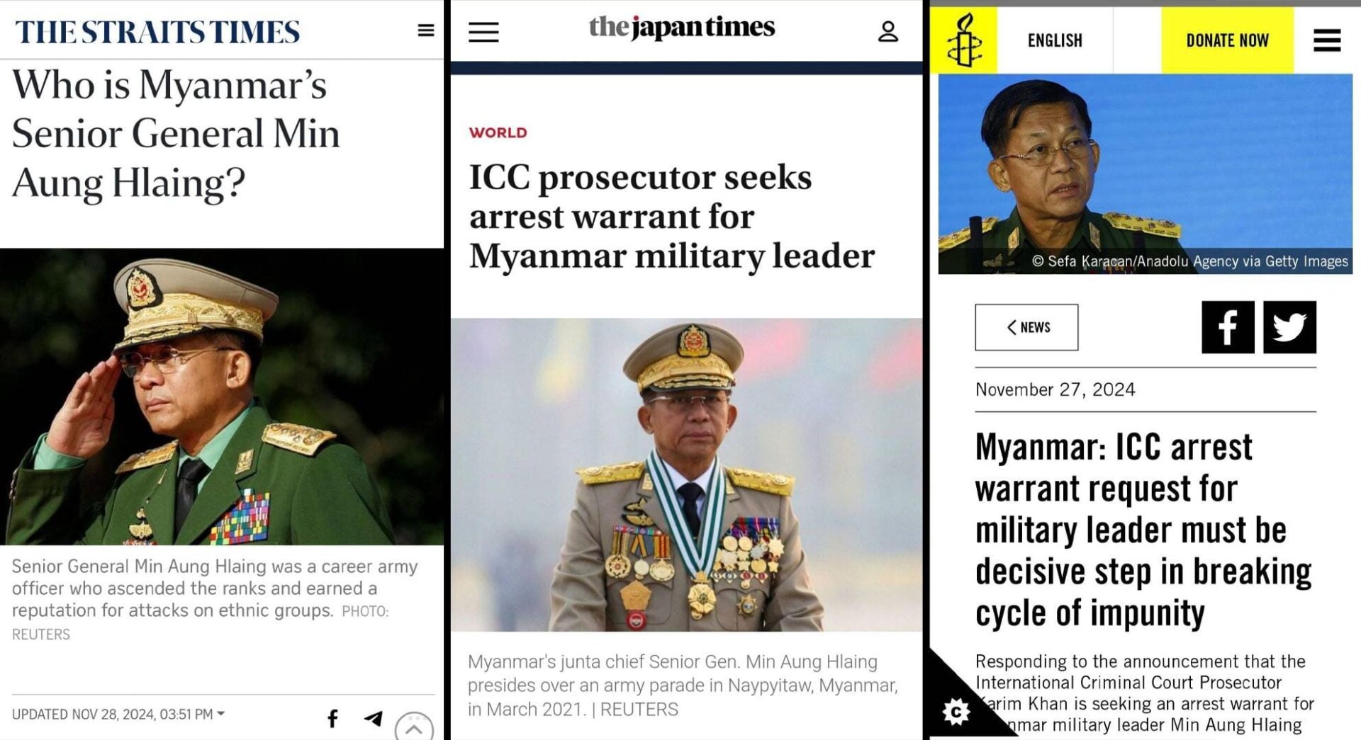 ICCမှာ ဖမ်းဝရမ်းလျှောက်ထားမှုကြောင့် နိုင်ငံတကာမှာ မကောင်းသတင်းနဲ့ နာမည်ကြီးနေတဲ့ မင်းအောင်လှိုင်