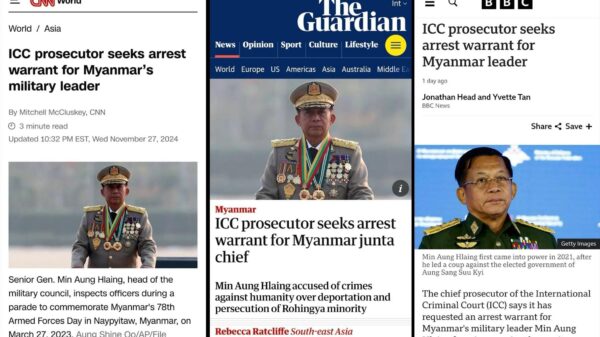 ICCမှာ ဖမ်းဝရမ်းလျှောက်ထားမှု​ကြောင့် နိုင်ငံတကာမှာ မ​ကောင်းသတင်းနဲ့ နာမည်ကြီး​နေတဲ့ မင်း​အောင်လှိုင်