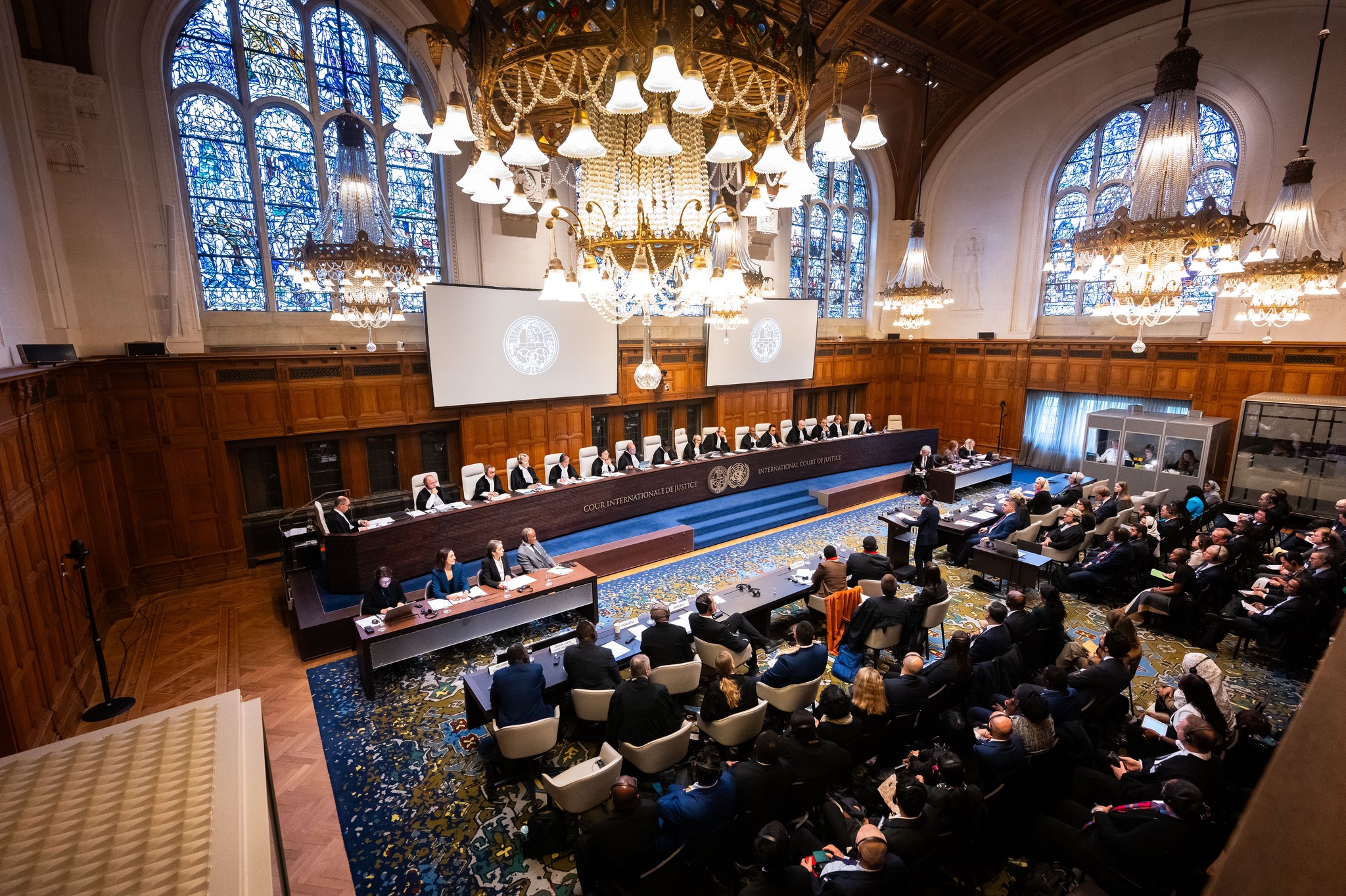 (ICJ တရားခွင်တစ်ခုအား တွေ့ရစဥ်။ ဓာတ်ပုံ - ICJ)