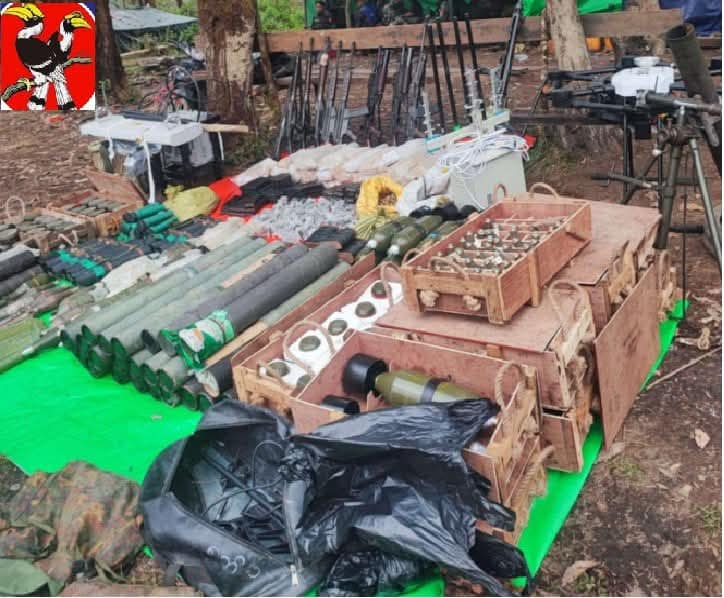 (စစ်ကောင်စီတပ်စခန်းများသိမ်းပိုက်ပြီးနောက်တွေ့ရစဥ်။ဓါတ်ပုံ- Chinland News ၊ CJ)