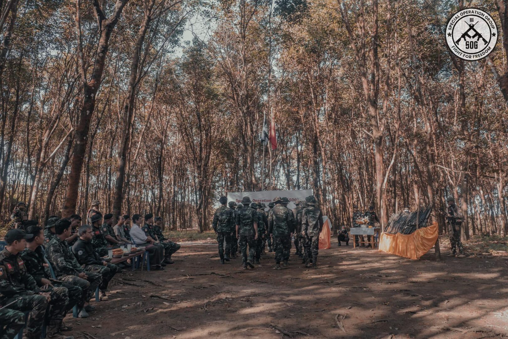 (SOGစစ်ကြောင်းကို NUG ကာကွယ်ရေးတပ်ဆင်ပေးသည့် လက်နက်များ၊ ဓာတ်ပုံ − SOG)