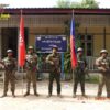 (ရခိုင်ပြည်နယ်တွင် စစ်​ကောင်စီတပ်စခန်းများ၊တပ်ရင်းများ၊တပ်ရင်းဌာနချုပ်များ၊မြို့များကိုတစ်ခုပြီးတစ်ခုသိမ်း​နေ​သော အာရက္ခတပ်​တော်(AA)တပ်ဖွဲ့ဝင်များနှင့် ​တောင်ကုတ်မြို့မှစကခ (၅)တည်​နေရာပြ​မြေပုံ။ဓါတ်ပုံ-AA Info Desk)