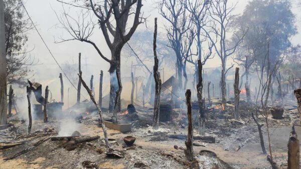 မြိုင်မြို့နယ် တောင်ပိုင်း ကံသစ်ကျေးရွာ ပြီးခဲ့တဲ့မေလအတွင်းမီးရှို့ခံရပြီးနောက်တွေ့ရပုံ