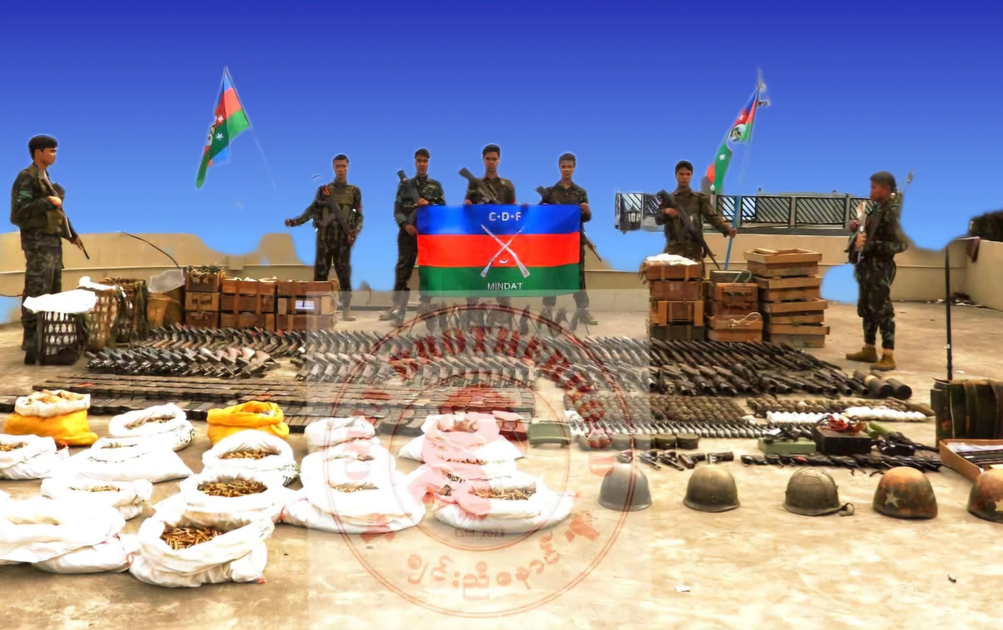 မင်းတပ်မြို့သိမ်းတိုက်ပွဲမှ သိမ်းဆည်းရရှိ​သောလက်နက်ခဲယမ်းများ