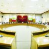 စစ်ကောင်စီရွေးကောက်ပွဲကော်မရှင်နှင့် ၎င်းထံ မှတ်ပုံတင်ထားသော နိုင်ငံရေးပါတီ ၅၃ပါတီတို့ တွေ့ဆုံစဉ်