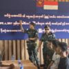 (ရှေ့တန်းအမှတ်(၅၅)တပ်မ၊ အောင်ဇေယျစစ်ဆင်ရေးမှ အလင်းဝင်လာသူများအား ကြိုဆိုပွဲပြုလုပ်နေစဉ်။ ဓာတ်ပုံ - Saw Kaw/FB)