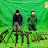 (မန္တ​လေးတိုင် ၊မတ္တရာမြို့နယ် ၊ထန်းပင်ကုန်းရွာမှာဖြစ်ခဲ့တဲ့တိုက်ပွဲမှာ စစ်တပ်ဆီက သိမ်းဆည်းရရှိတဲ့လက်နက်ခဲယမ်း​တွေ နဲ့ စစ်သုံ့ပန်း​တွေကိုပြည်သူ့ကာကွယ်​ရေးတပ်မ​တော်(မန္တ​လေး)က ထုတ်ပြန်ခဲ့စဥ်။ဓါတ်ပုံ-MDY-PDF)
